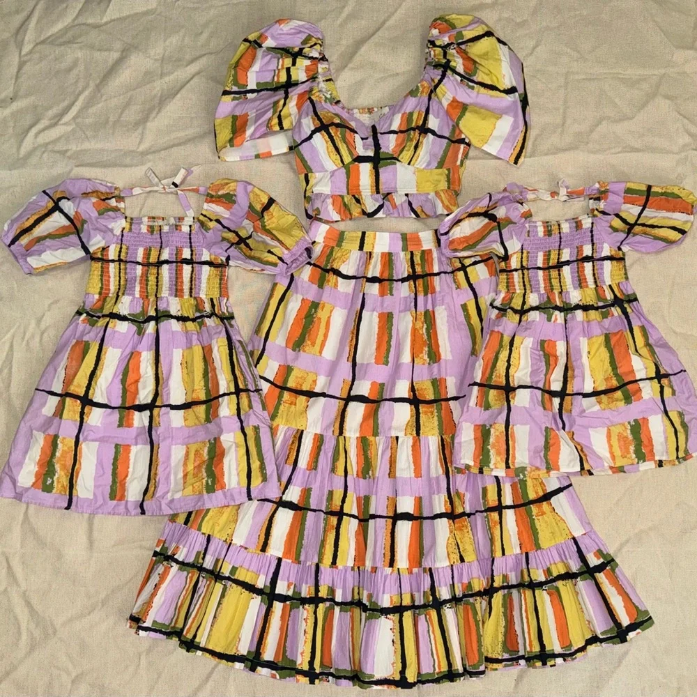 EASTER PERFECT Cleobella Mommy & Me Matching Dresses Lot Sz S, Girls 5 & 7 - Picture 3 of 8